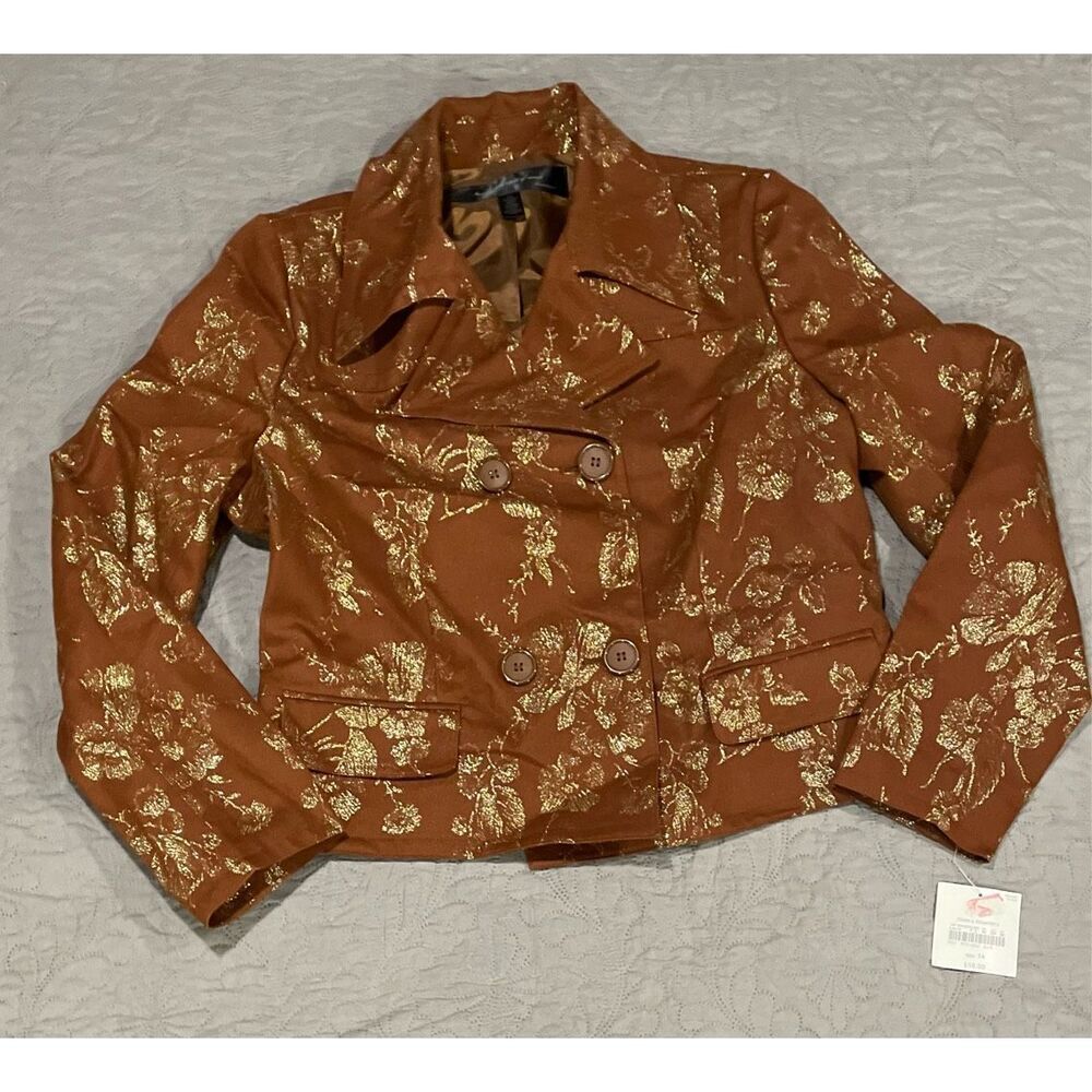 Apostrophe Brown and Gold Blazer Women’s 14 New